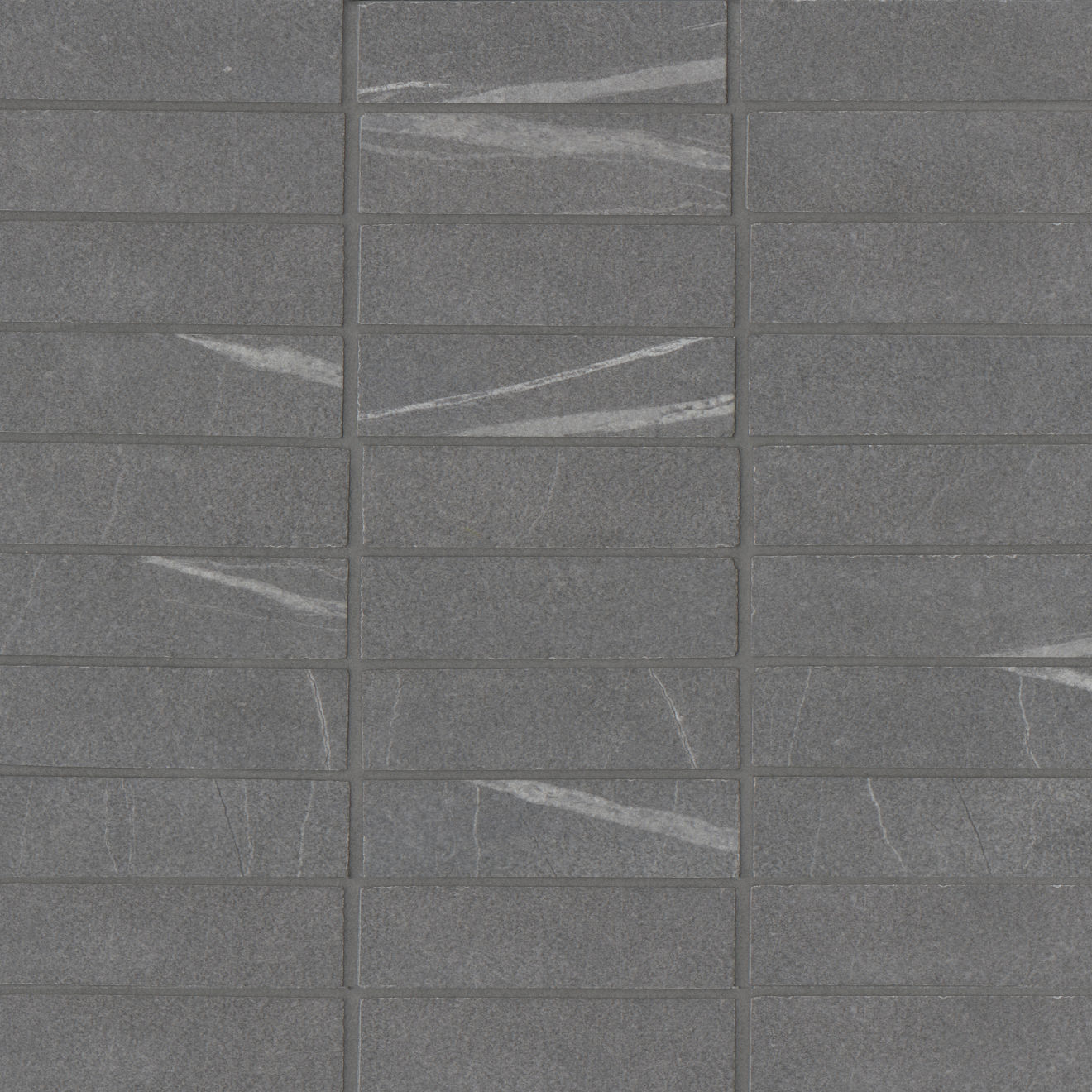 Nomade 1"x4" Matte Porcelain Straight Set Mosaic Tile in Noir