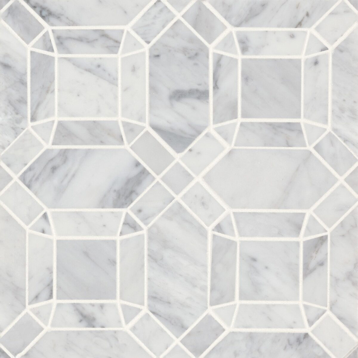 Monet White Carrara Mosaic 1 Honed