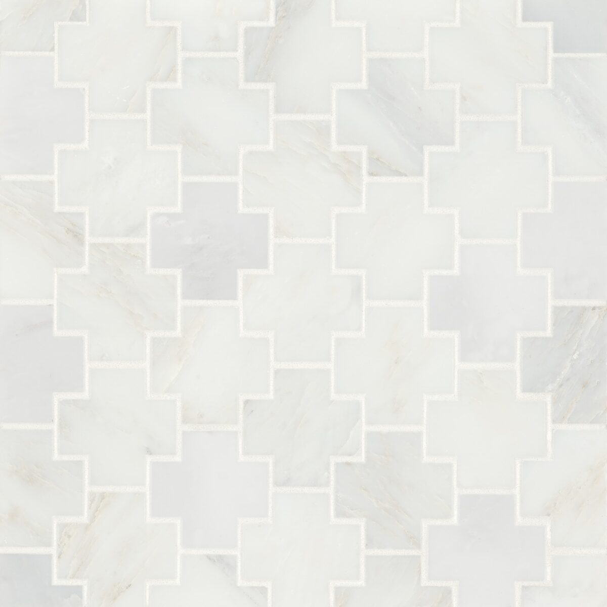 Monet Oriental White Mosaic 4 Honed