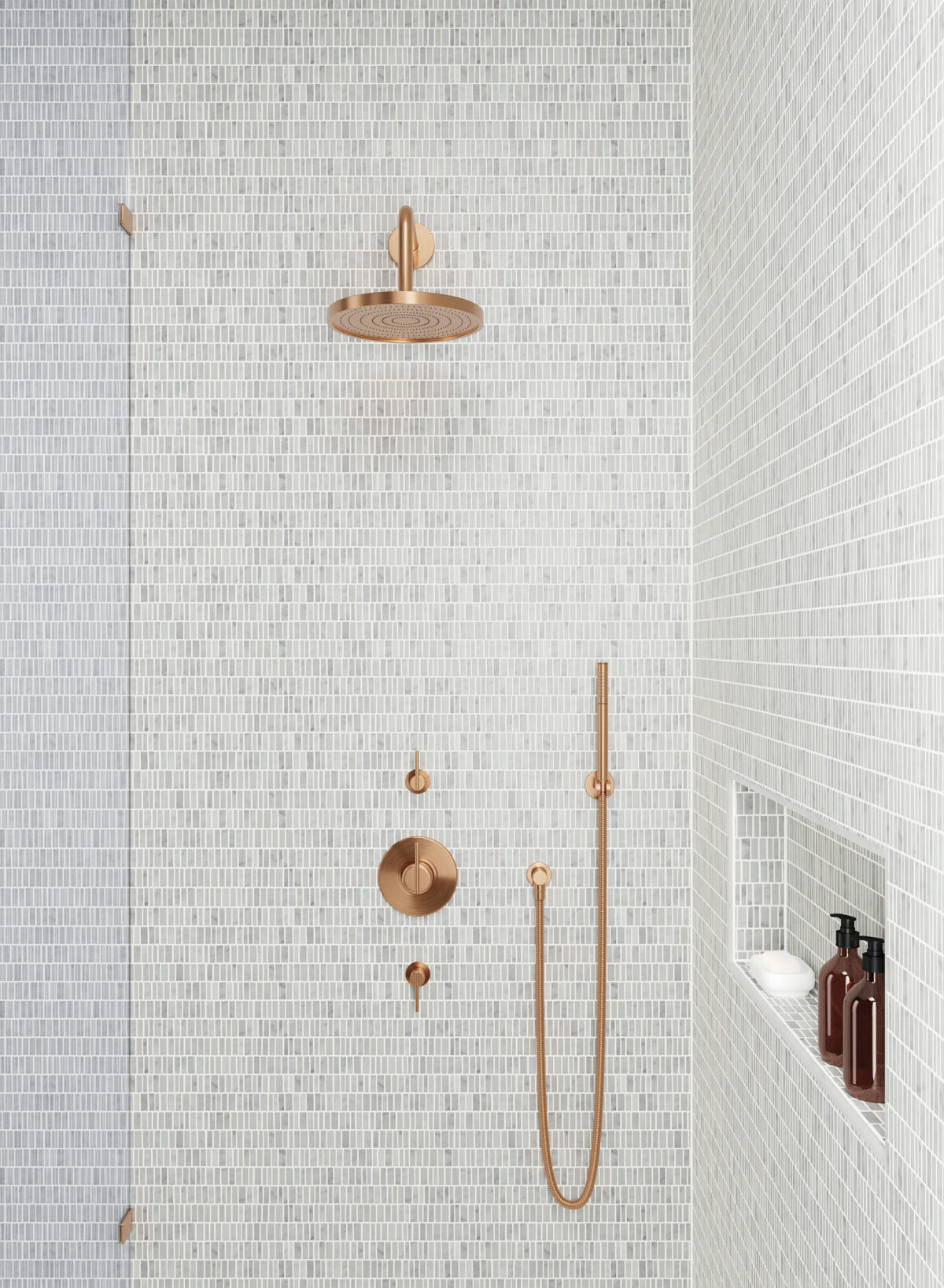Monet White Carrara Mosaic 7 Honed - Image 3