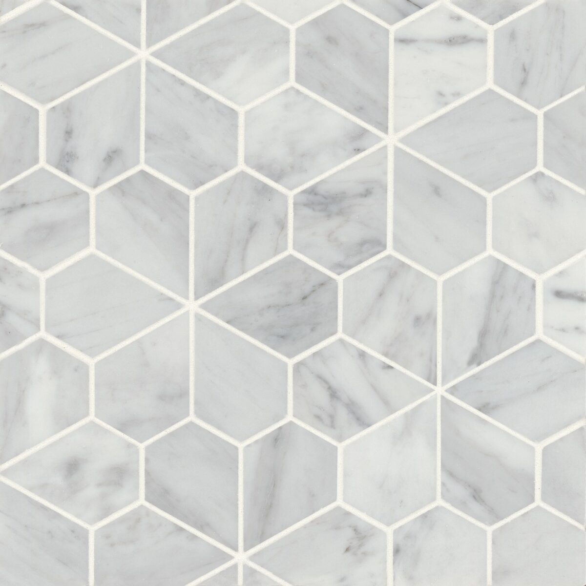 Monet White Carrara Mosaic 9 Honed