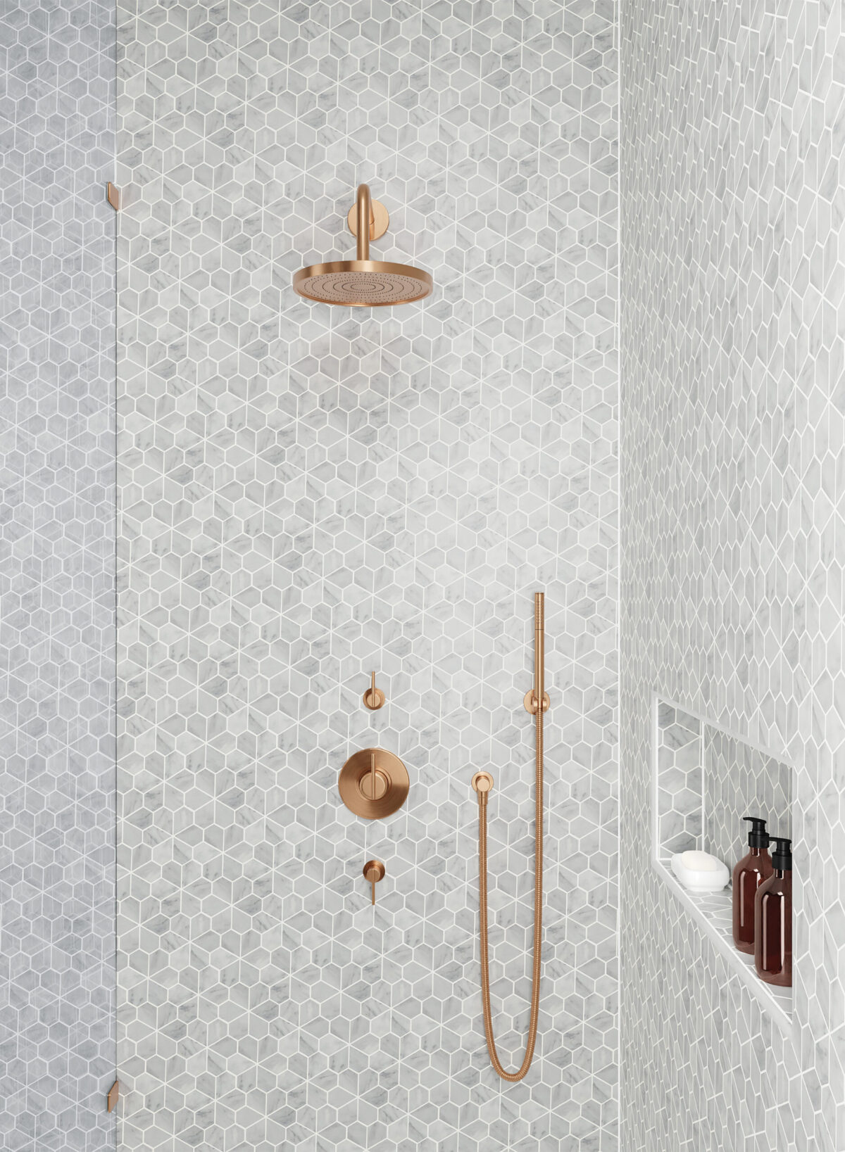 Monet White Carrara Mosaic 9 Honed - Image 3