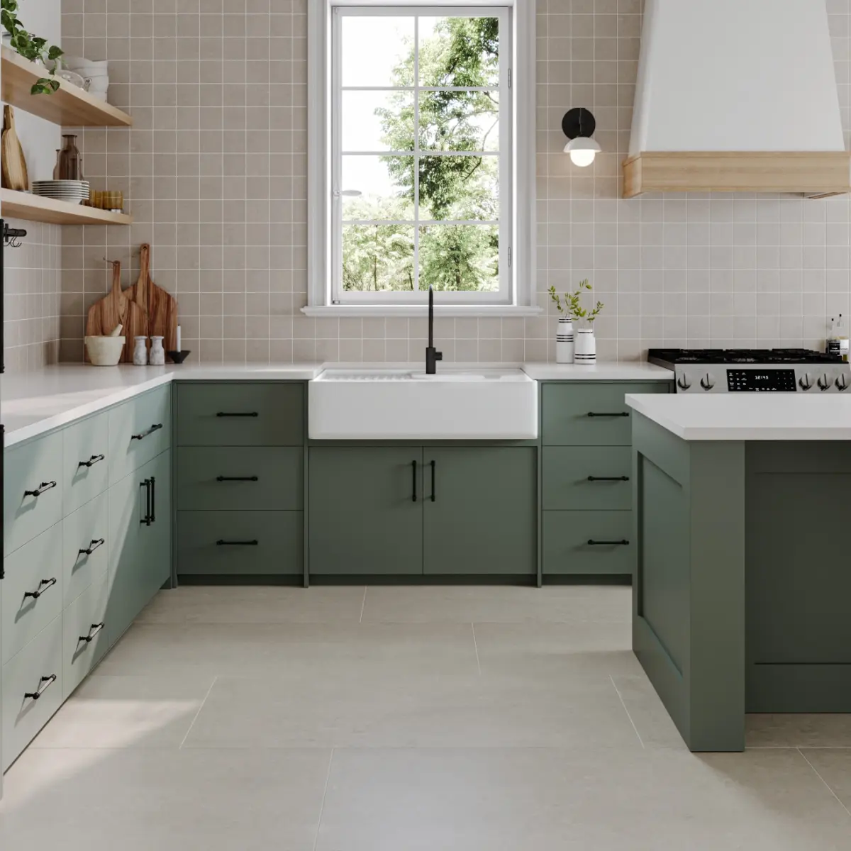 Thaddeus 32" x 32" Matte Porcelain Tile in Almond - Image 3