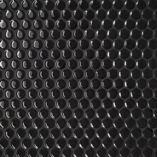 Le Cafe- 3/4 inch Penny Round Mosaic Black Gloss