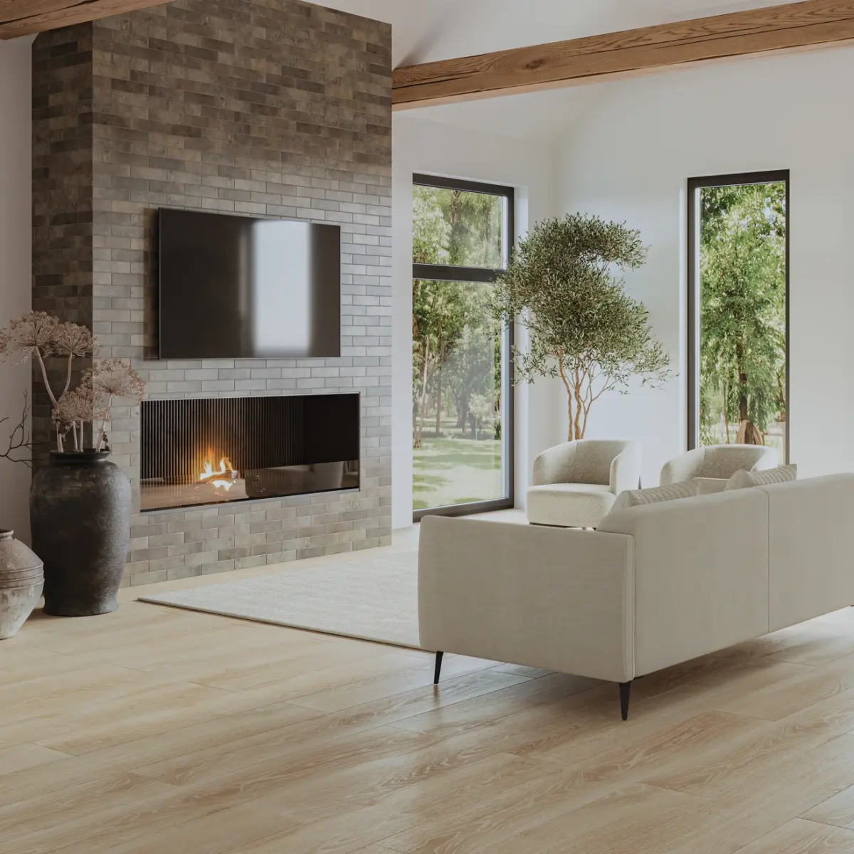 Timberline 10" x 72" Honed Porcelain Wood-Look Field Tile in Ash - Image 3