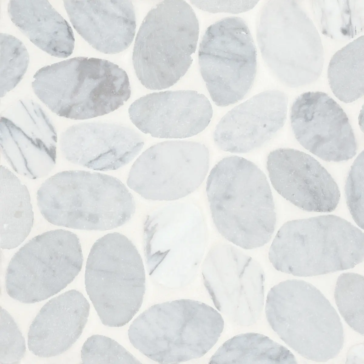 Waterbrook Jumbo Tumbled Pebble Mosaic in White Carrara