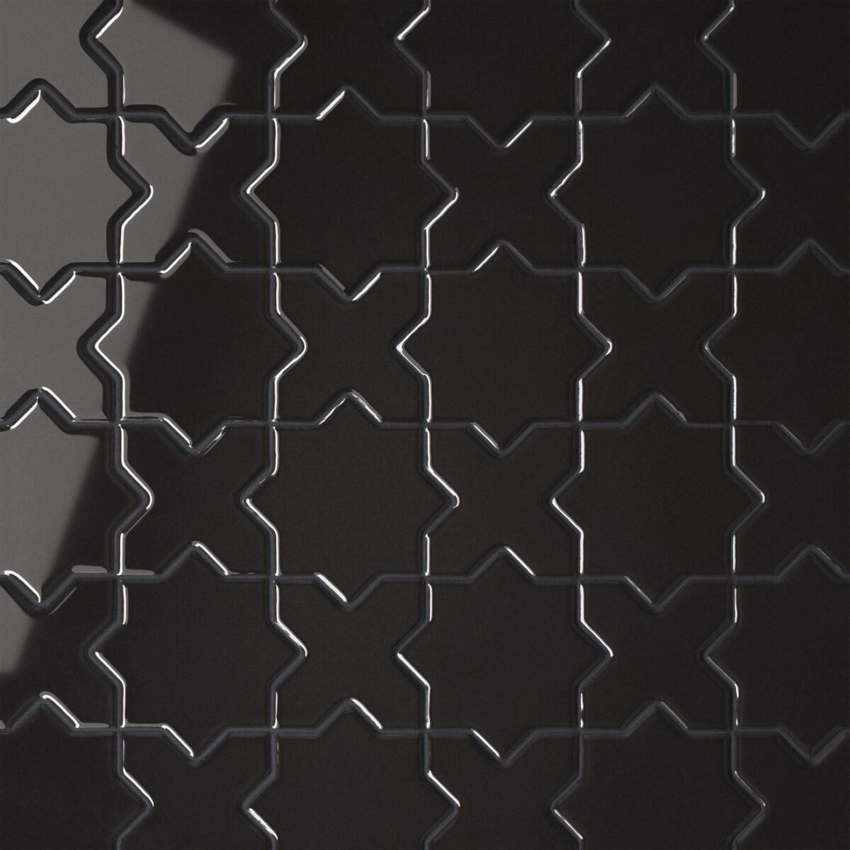Le Cafe- Cross & Star Mosaic Black Gloss