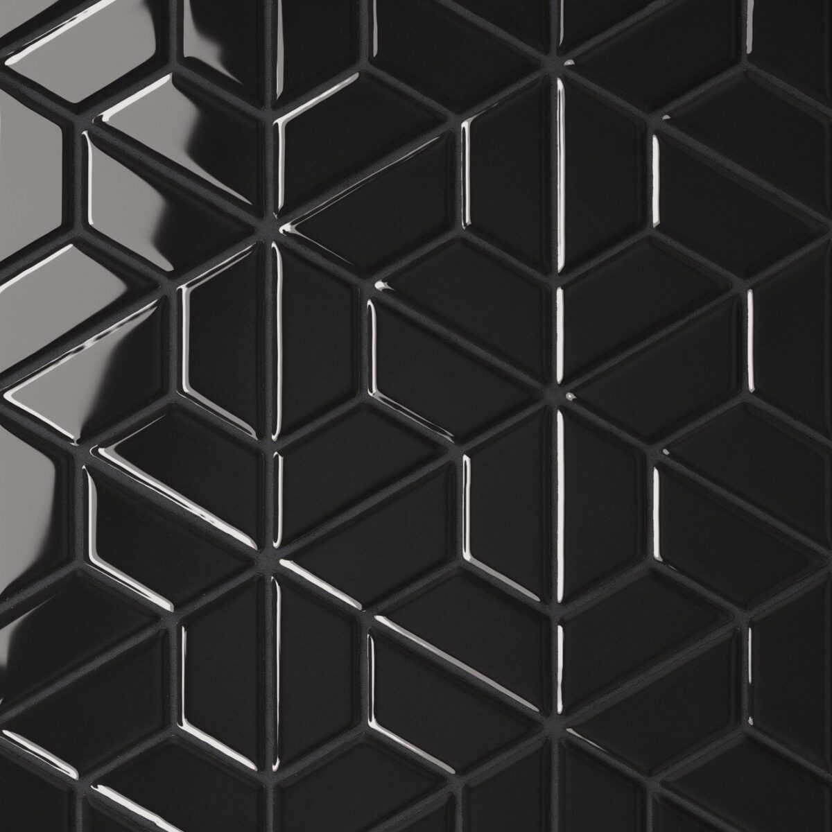 Le Cafe- Half Hexagon Mosaic Black Gloss