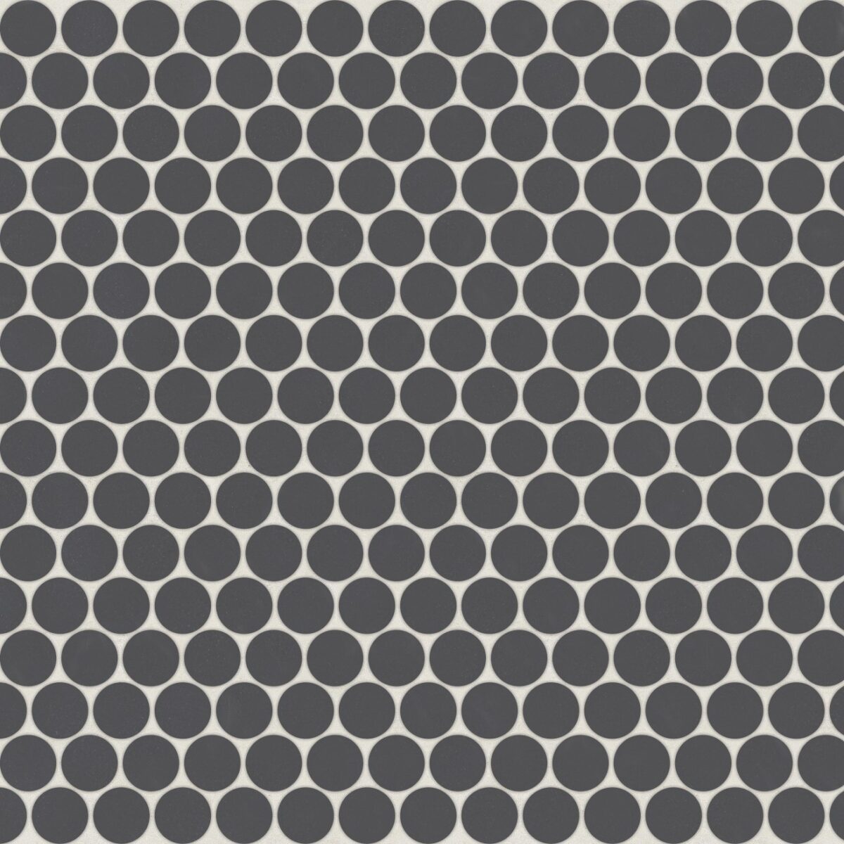 Marin 3/4 inch Penny Mosaic Matte Black Sea