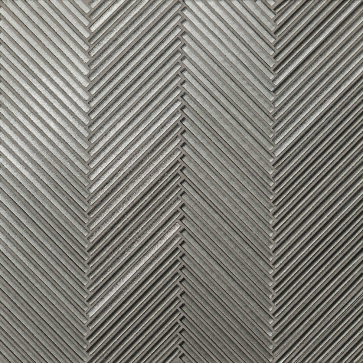 Kaikos Skinny Chevron All Glass Mosaic Gray Matte