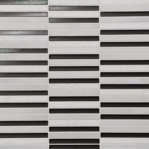 Kaikos 3/8x4 Stacked Gls/Stn Mosaic Brown & Oriental White