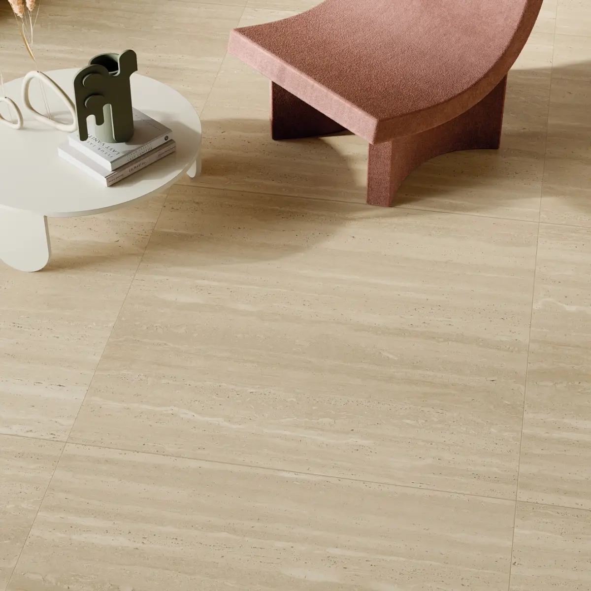 Sensi Roma 48" x 48" Satin Porcelain Field Tile in Ivory - Image 2