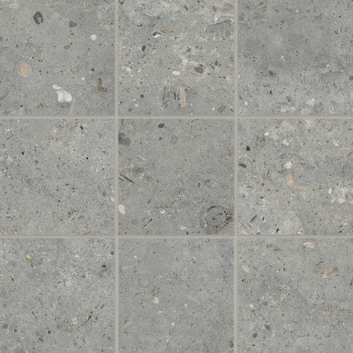 Poetry Stone 4" x 4" Matte Porcelain Mosaic in Grey