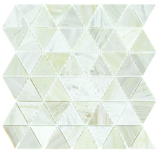 11.94" x 12.69" Pietra Divina Namaste Mosaic Natural Stone Tile Square Triangle Mixed