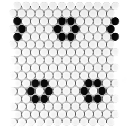 Metro Penny Matte Wht w/Blk Hvy Flwr 9-3/4"x11-1/2" Por Mos