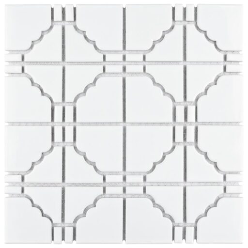 Osaka Glossy White 11-3/4"x11-3/4" Porcelain Mosaic