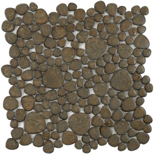 Pebble Brownstone 11"x11" Porcelain Mos