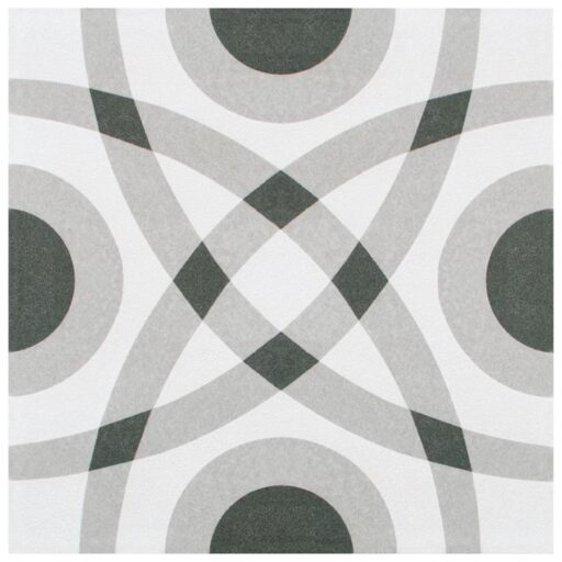 Twenties Circle 7-3/4"x7-3/4" Ceramic F/W Tile
