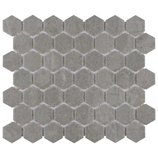 Liverpool Hex Light Grey 10-3/8"x11-3/8" Ceramic Mosaic