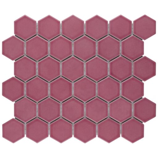 Tribeca 2" Hex Glossy Blush 11-1/8"x12-5/8" Porcelain Mosaic