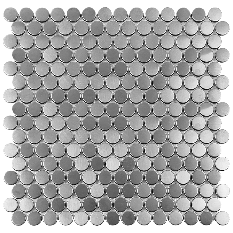 Silver Brushed Penny Mos 12X12