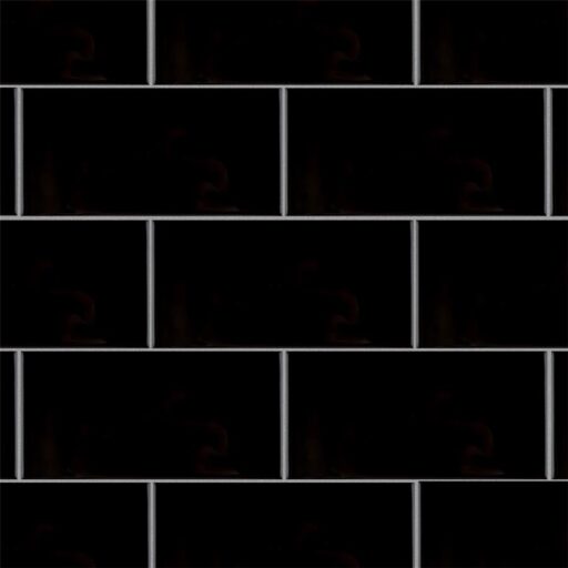 Park Slope Subway 3"x6" Glossy Black Ceramic Wall Tile