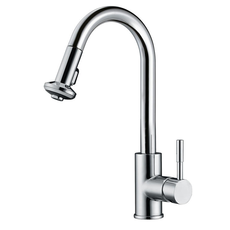 Dawn® Single-lever pull-down spray sink mixer, Chrome