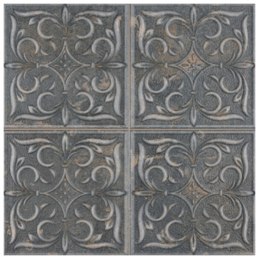 Antigua Lis Black 12-7/8 in. x 12-7/8 in. Porcelain Wall Tile