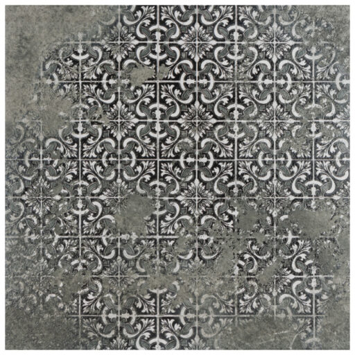 Antigua Deco Graphite 12-7/8 in. x 12-7/8 in. Porcelain Floor and Wall Tile