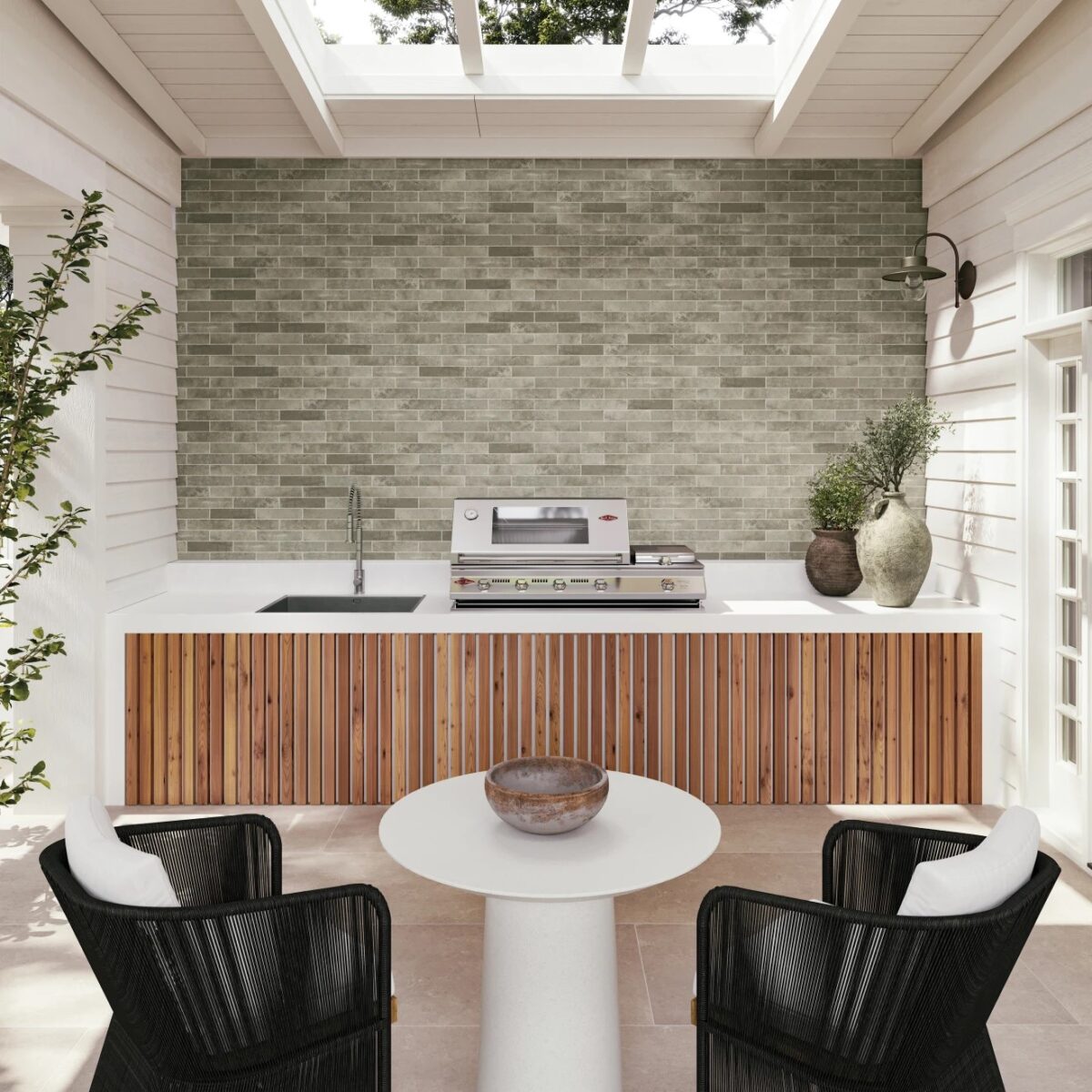 Thaddeus 24" x 48" Matte Porcelain Decorative Tile in Almond - Image 2