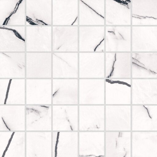 Gemma 2" x 2" Honed Porcelain Mosaic in Bianca