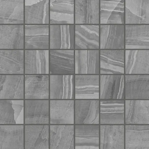 Gemma 2" x 2" Honed Porcelain Mosaic in Grey Onyx