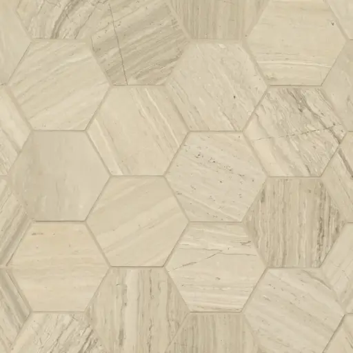 Ashen Grey 3" Hexagon Honed Marble Mosaic