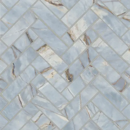 Magnifica Era Luxury 1" x 4" Satin Porcelain Herringbone Mosaic in Deep River