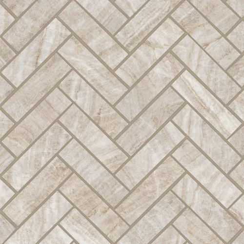 Magnifica Era Luxury 1" x 4" Satin Porcelain Herringbone Mosaic in Taj Mahal