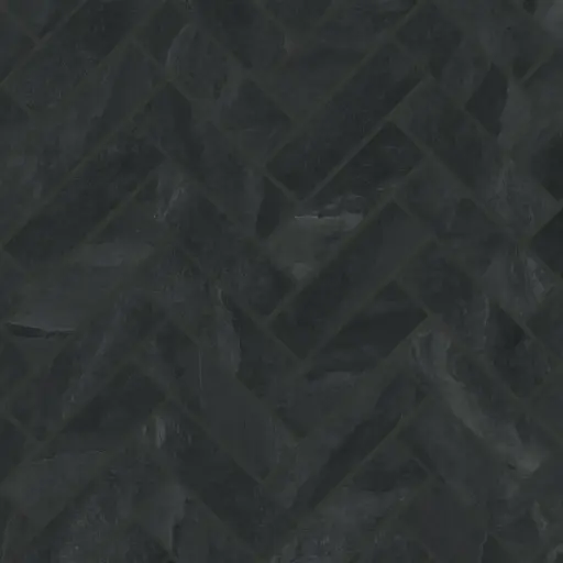 Magnifica 1" x 4" - 8mm Honed Porcelain Herringbone Mosaic in Pietra Scura