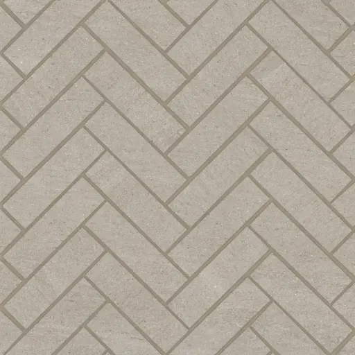 Magnifica 1" x 4" - 8mm Honed Porcelain Herringbone Mosaic in Basalt Sand