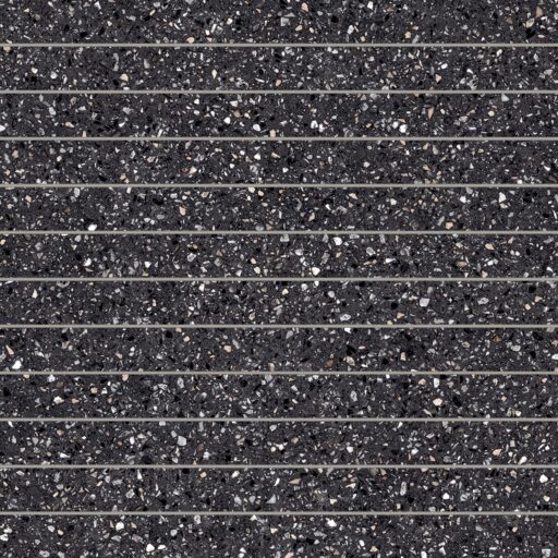 Mystere Black 1x12 Porcelain Mosaic Structured