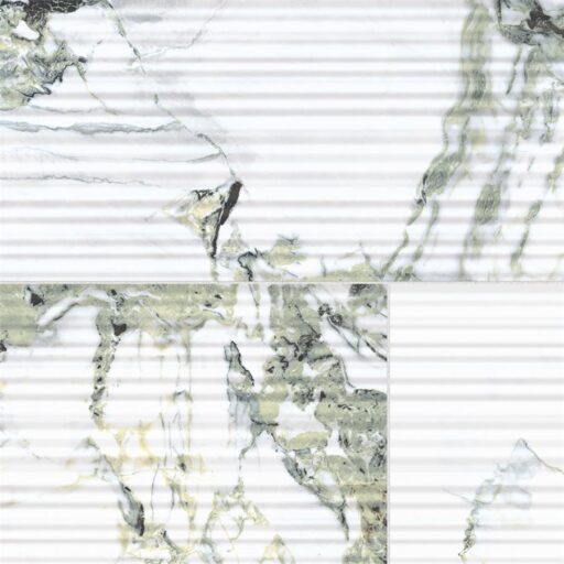 Touche Pleated Deco Jade 11-3/4"x23-1/2" Porcelain F/W Tile