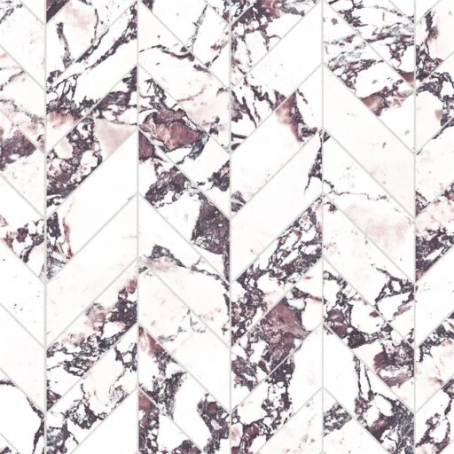 Touche Chevron Rubis 11-3/4"x12-1/4" Porcelain F/W Mosaic