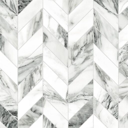 Touche Chevron Zebre 11-3/4"x12-1/4" Porcelain F/W Mosaic